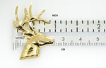 Carica l&#39;immagine nel visualizzatore di Gallery, 14k Yellow Gold Deer Head Chain Slide Open Back Pendant Charm
