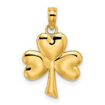 Afbeelding in Gallery-weergave laden, 14k Yellow Gold Celtic Shamrock 3 Leaf Clover Pendant Charm
