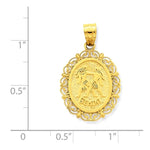 Lataa kuva Galleria-katseluun, 14k Yellow Gold Gemini Zodiac Horoscope Oval Pendant Charm - [cklinternational]
