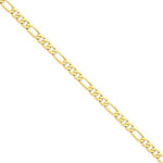画像をギャラリービューアに読み込む, 14K Yellow Gold 7mm Flat Figaro Bracelet Anklet Choker Necklace Pendant Chain
