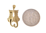 Load image into Gallery viewer, 14k Yellow Gold Sitting Cats Open Back Pendant Charm
