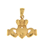 Load image into Gallery viewer, 14k Yellow Gold Claddagh Crown Pendant Charm
