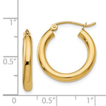 Lataa kuva Galleria-katseluun, 14K Yellow Gold 19mm x 3mm Lightweight Round Hoop Earrings
