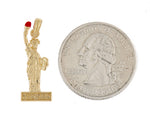 Load image into Gallery viewer, 14k Yellow Gold Enamel New York Statue Liberty Pendant Charm
