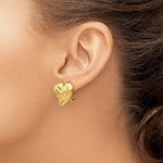 將圖片載入圖庫檢視器 14k Yellow Gold Non Pierced Clip On Heart Omega Back Earrings
