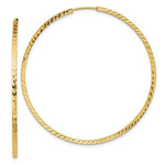 Charger l&#39;image dans la galerie, 14k Yellow Gold 50mm x 1.35mm Diamond Cut Round Endless Hoop Earrings
