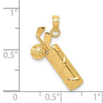 Afbeelding in Gallery-weergave laden, 14k Yellow Gold Golf Clubs Bag Golfing Pendant Charm
