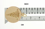 Indlæs billede til gallerivisning 14k Yellow Gold Medical Caduceus Symbol Disc Pendant Charm
