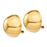 Indlæs billede til gallerivisning 14k Yellow Gold Non Pierced Clip On Half Ball Omega Back Earrings 20mm
