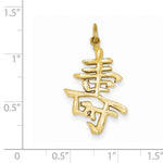 Lataa kuva Galleria-katseluun, 14k Yellow Gold Long Life Chinese Character Pendant Charm - [cklinternational]
