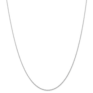 14k White Gold 0.70mm Thin Cable Rope Necklace Pendant Chain