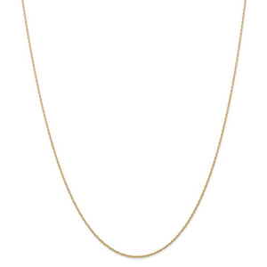 14k Yellow Gold 0.70mm Thin Cable Rope Necklace Pendant Chain