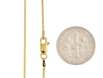 Cargar imagen en el visor de la galería, 14K Yellow Gold 1mm Box Bracelet Anklet Necklace Choker Pendant Chain
