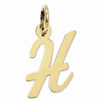 Cargar imagen en el visor de la galería, 14k Yellow Gold Script Letter H Initial Alphabet Pendant Charm
