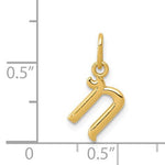 Carregar imagem no visualizador da galeria, 14K Yellow Gold Lowercase Initial Letter N Script Cursive Alphabet Pendant Charm
