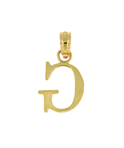 14K Yellow Gold Uppercase Initial Letter G Block Alphabet Pendant Charm