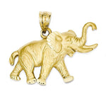 Lataa kuva Galleria-katseluun, 14k Yellow Gold Elephant Open Back Pendant Charm - [cklinternational]

