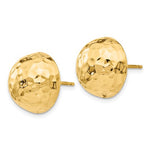 將圖片載入圖庫檢視器 14k Yellow Gold 14mm Hammered Half Ball Button Post Earrings
