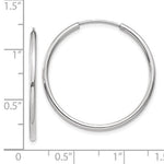 Load image into Gallery viewer, 14K White Gold 29mm x 1.2mm Round Endless Hoop Earrings
