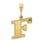 Cargar imagen en el visor de la galería, 14K Yellow Gold Uppercase Initial Letter F Block Alphabet Pendant Charm
