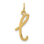 Load image into Gallery viewer, 14K Yellow Gold Lowercase Initial Letter L Script Cursive Alphabet Pendant Charm
