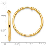 Carica l&#39;immagine nel visualizzatore di Gallery, 14K Yellow Gold 29mm x 2mm Non Pierced Round Hoop Earrings
