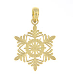 Load image into Gallery viewer, 14k Yellow Gold Snowflake Pendant Charm
