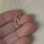 Load and play video in Gallery viewer, 14k Yellow Gold Initial Letter T Cursive Chain Slide Pendant Charm
