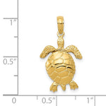 Kép betöltése a galériamegjelenítőbe: 14k Yellow Gold Turtle 3D Pendant Charm
