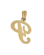 Afbeelding in Gallery-weergave laden, 10K Yellow Gold Script Initial Letter P Cursive Alphabet Pendant Charm
