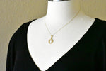 Load image into Gallery viewer, 14K Yellow Gold Initial Letter O Cursive Script Alphabet Filigree Pendant Charm
