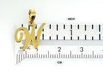 Cargar imagen en el visor de la galería, 14K Yellow Gold Script Initial Letter W Cursive Alphabet Pendant Charm
