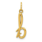 Afbeelding in Gallery-weergave laden, 10K Yellow Gold Lowercase Initial Letter B Script Cursive Alphabet Pendant Charm
