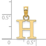 Afbeelding in Gallery-weergave laden, 14K Yellow Gold Uppercase Initial Letter H Block Alphabet Pendant Charm
