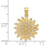 Afbeelding in Gallery-weergave laden, 14k Yellow Gold Sun Filigree Celestial Pendant Charm
