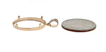 Load image into Gallery viewer, 14K Yellow Gold Holds 22mm Coins 1/4 oz  American Eagle Panda US $5 Dollar Jamestown 2 Rand Coin Holder Prong Bezel Pendant Charm
