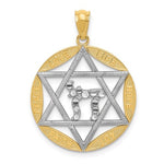 Charger l&#39;image dans la galerie, 14k Yellow Gold and Rhodium Star of David Pendant Charm

