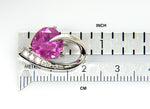 Load image into Gallery viewer, 14k White Gold Lab Created Pink Sapphire with Genuine Diamond Chain Slide Pendant Charm
