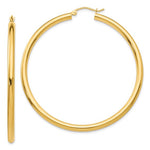 Carica l&#39;immagine nel visualizzatore di Gallery, 14K Yellow Gold 55mm x 3mm Classic Round Hoop Earrings
