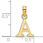 Carregar imagem no visualizador da galeria, 10K Yellow Gold Uppercase Initial Letter A Block Alphabet Pendant Charm
