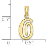 Load image into Gallery viewer, 10K Yellow Gold Script Initial Letter O Cursive Alphabet Pendant Charm
