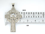 Carregar imagem no visualizador da galeria, 14k White Gold Celtic Claddagh Cross Pendant Charm
