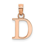 Carregar imagem no visualizador da galeria, 14K Rose Gold Uppercase Initial Letter D Block Alphabet Pendant Charm
