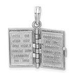 Kép betöltése a galériamegjelenítőbe: 14K White Gold Holy Bible Book Lord&#39;s Prayer 3D Pendant Charm
