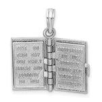 Load image into Gallery viewer, 14K White Gold Holy Bible Book Lord&#39;s Prayer 3D Pendant Charm
