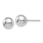 Afbeelding in Gallery-weergave laden, 14k White Gold 7mm Polished Ball Post Push Back Stud Earrings
