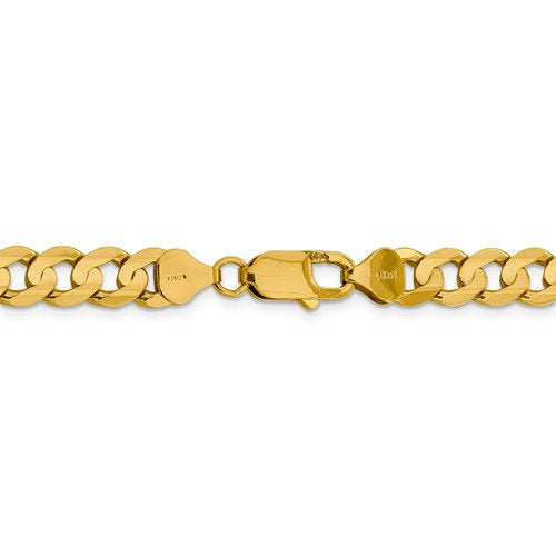 Men's Concave Curb Bracelet in 10K Yellow Gold