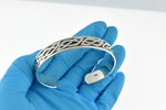 Загрузить изображение в средство просмотра галереи, Sterling Silver 12.5mm Celtic Antique Style Cuff Bangle Bracelet
