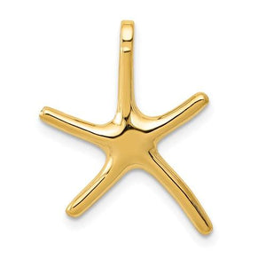 14k Yellow Gold Starfish Chain Slide Pendant Charm