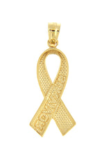 Ladda upp bild till gallerivisning, 14k Yellow Gold Awareness Ribbon Survivor Pendant Charm

